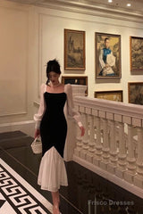 Gorgeous Sheath Spaghetti Straps Black Date Night Party Dress Prom Dresses Birthday Outfits