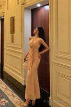 Gorgeous Sheath Spaghetti Straps Pink Chiffon Date Night Dress Prom Dresses Birthday Outfits