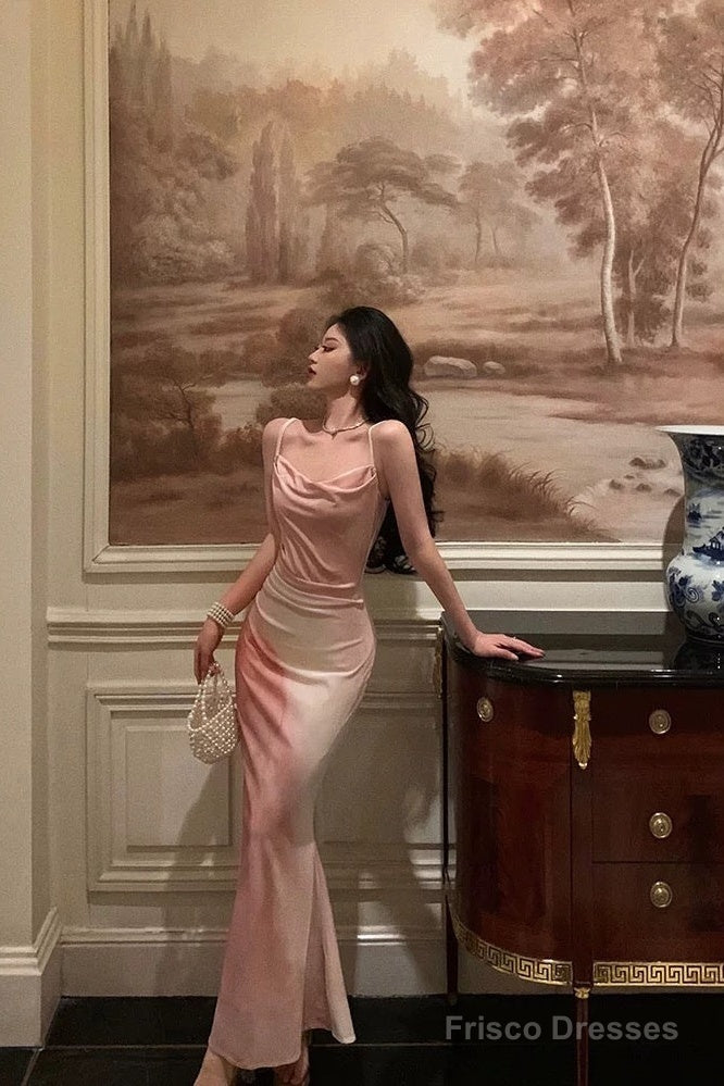 Gorgeous Sheath Spaghetti Straps Sleeveless Pink Date Night Dress Prom Dresses Birthday Outfit Secondary image