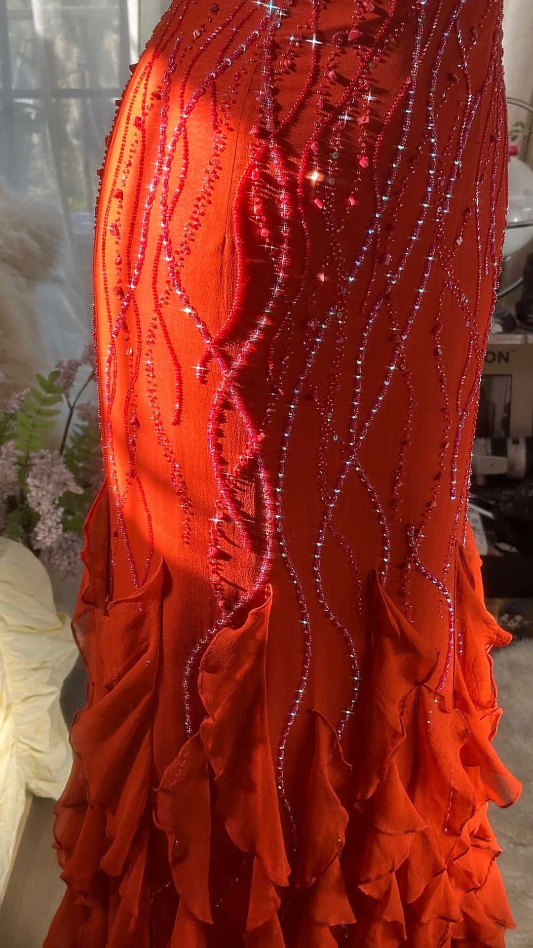 red jellyfish dress red jellyfish dress in Nepal, ~aesthetic and elegant, -jellyfish style , ~aesthetic pinterest dress with scarf , Perfect for special occasions #explorepage #pinterest #y2k #dressoverjeans