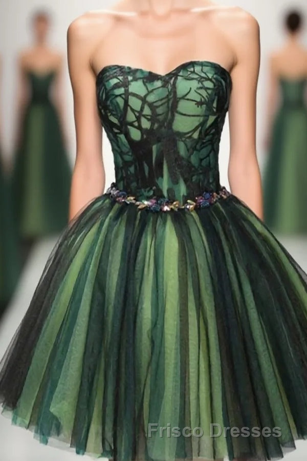 Stylish Tulle Lace Short Formal Prom Dress, Cute Evening Dress Main image