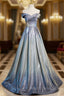 Gradient Color Off the Shoulder Formal Prom Dress