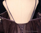 Gradient Off Shoulder Beaded Long Evening Dress, Tulle Prom Dress
