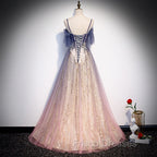 Gradient Pink Sweetheart Floor Length Party Dress, A-line Gradient Long Formal Prom Dress