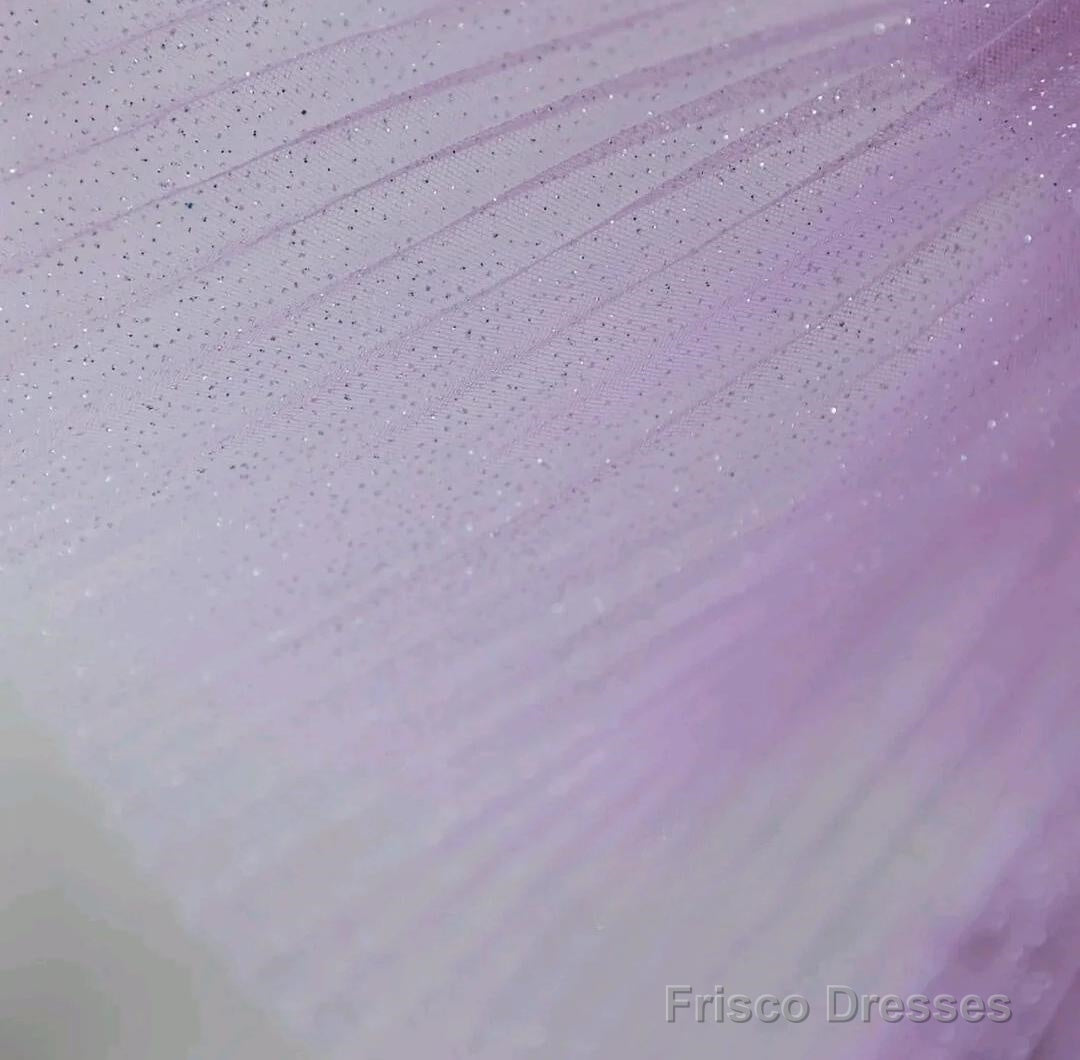 Gradient Purple A-Line Spaghetti Strap Tulle Sequin Long Prom Dress Graduation Prom Dress