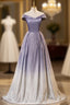 Gradient Purple Off the Shoulder Formal Prom Dress