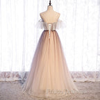 Gradient Tulle with Straps Sweetheart Party Dress, A-line Tulle Evening Dress Formal Prom Dress
