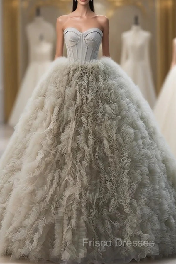 Gray Ball Gown Sweetheart Formal Prom Dress Main image