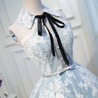Gray Lace Hoco Dress Short Homecoming Dresses