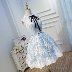 Gray Lace Hoco Dress Short Homecoming Dresses