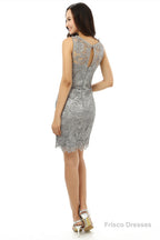 Gray Mermaid Lace Knee Length Mother Of The Bride Dresses
