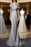 Gray Mermaid Strapless Formal Prom Dress