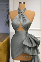 Gray Robe De Soiree Sheath Sheath Halter Detachable Sexy Long Formal Prom Dress Formal Prom Gown Evening Dress