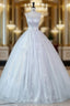 Gray Tulle Sequins Straps Quinceanera Dress