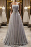 Gray Tulle Sweetheart Beading Formal Prom Dress
