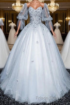 Gray v neck tulle lace long Formal Prom Dresses, gray tulle lace evening Dresses