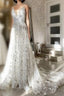 Gray V Neck Tulle Long Formal Prom Dress Gray Formal Dress