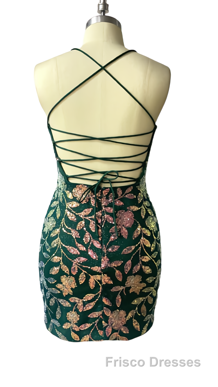 Cute Bodycon V Neck Blue Lace Homecoming Dress