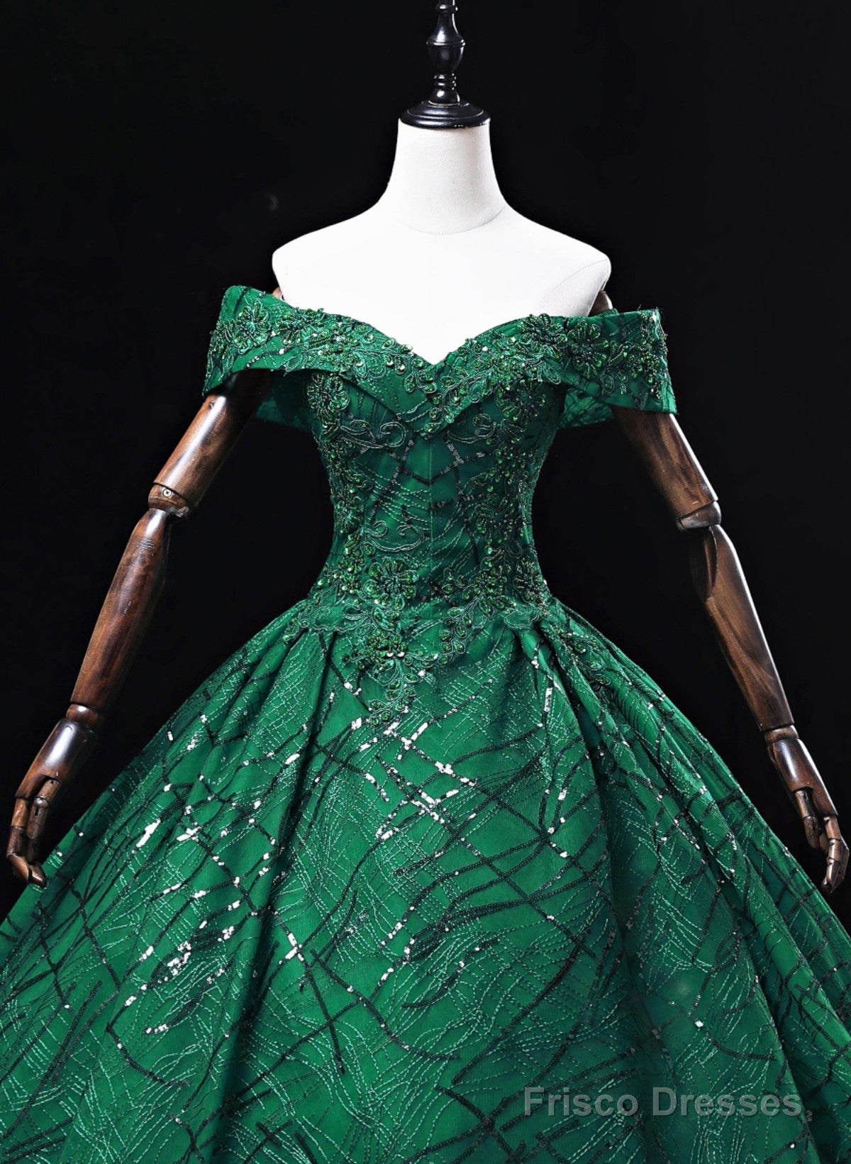 Green Ball Gown Sweetheart Tulle Sweet 16 Dress, Green Long Prom Dress Party Dress Secondary image