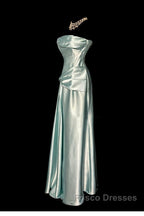 Green Bodycon Dress Strapless Satin Long Formal Prom Dress Simple Evening Dress