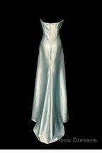 Green Bodycon Dress Strapless Satin Long Formal Prom Dress Simple Evening Dress