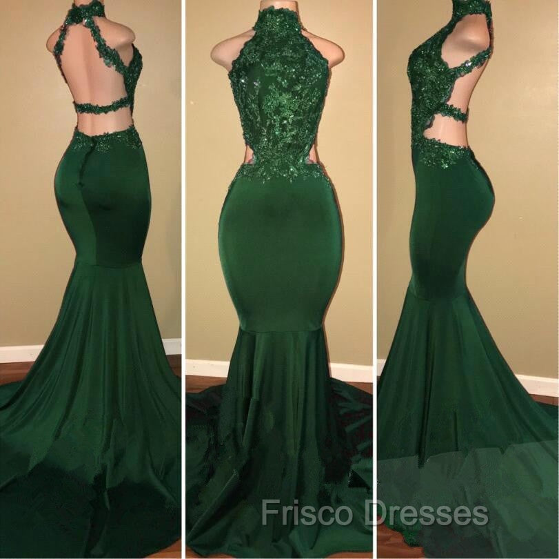 Green lace mermaid Formal Prom Dress, green evening Dress Secondary image