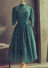 Green Lace Short Party Dress Green Lace Homecoming Dress