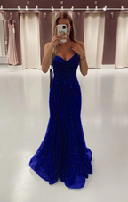 Green Long Mermaid Prom Dresses Formal Evening Gowns