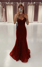 Green Long Mermaid Prom Dresses Formal Evening Gowns