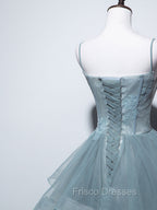 Green Long Formal Prom Dress, Green Formal Graduation Dress With Lace