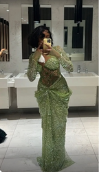 Green Long Prom Dresses Mermaid Evening Dress