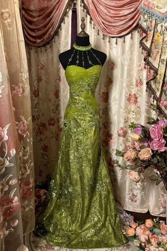 Green Mermaid Long Prom Dress,Long Evening Gowns Main image