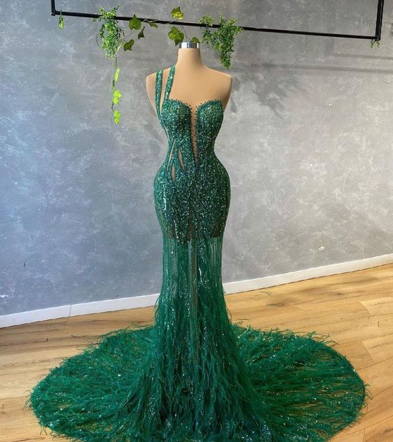 Green Mermaid Prom Dresses Evening Gowns Main image