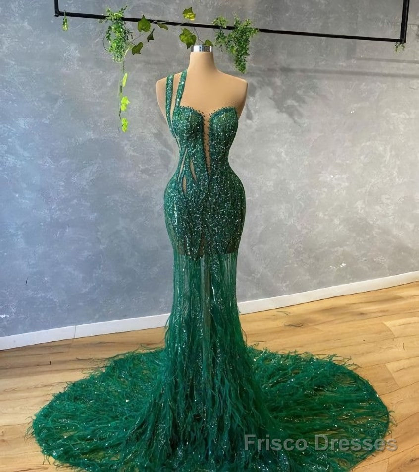 Green mermaid prom dresses evening gowns Main image