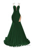Green Prom Dresses Sexy Mermaid Women Evening Dress Sleeveless Open Back