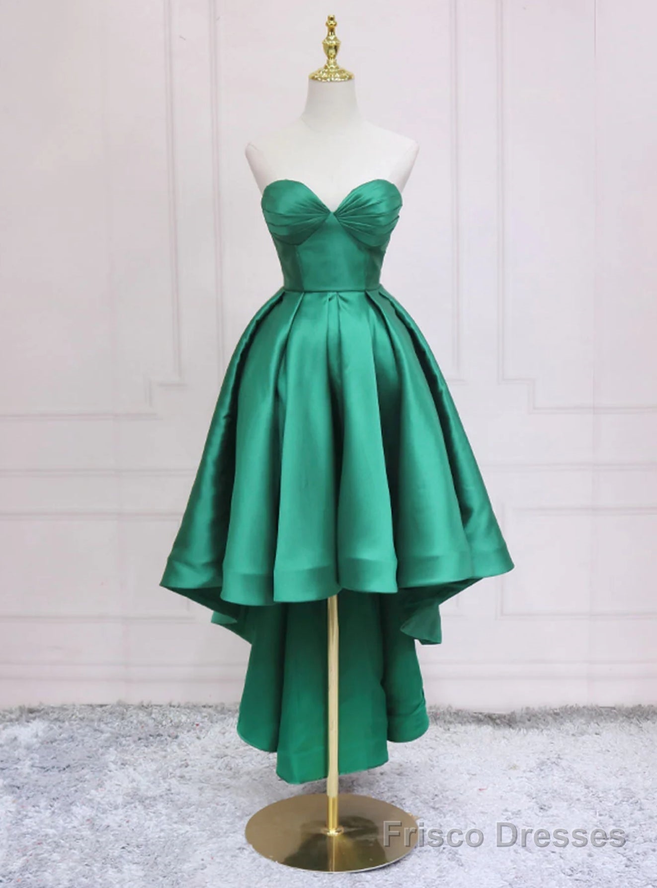 Green Satin  Sweetheart Prom Dress Main image