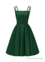 Green Satin Scoop Short Homecoming Dress, Satin Straps Lace-up Short Prom Dress