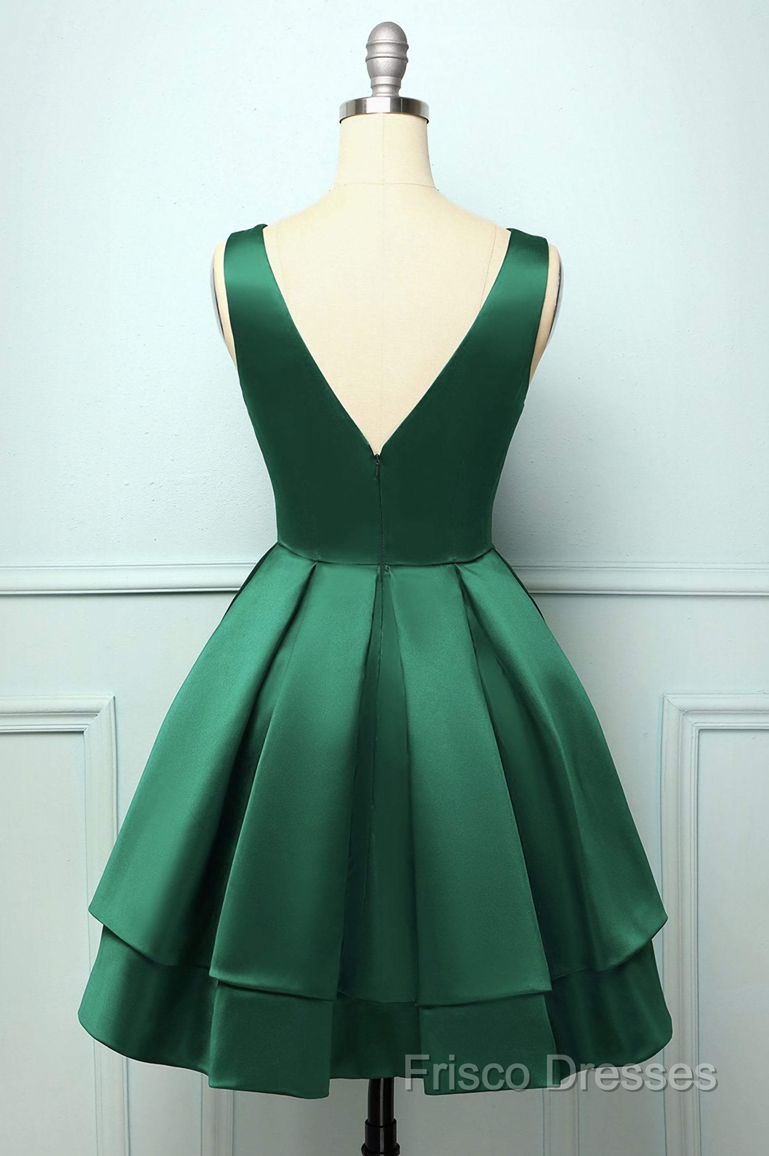 Green Satin Short Homecoming Dress Secondary image
