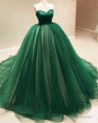 Green Sweetheart Corset Ball Gown Tulle Dresses