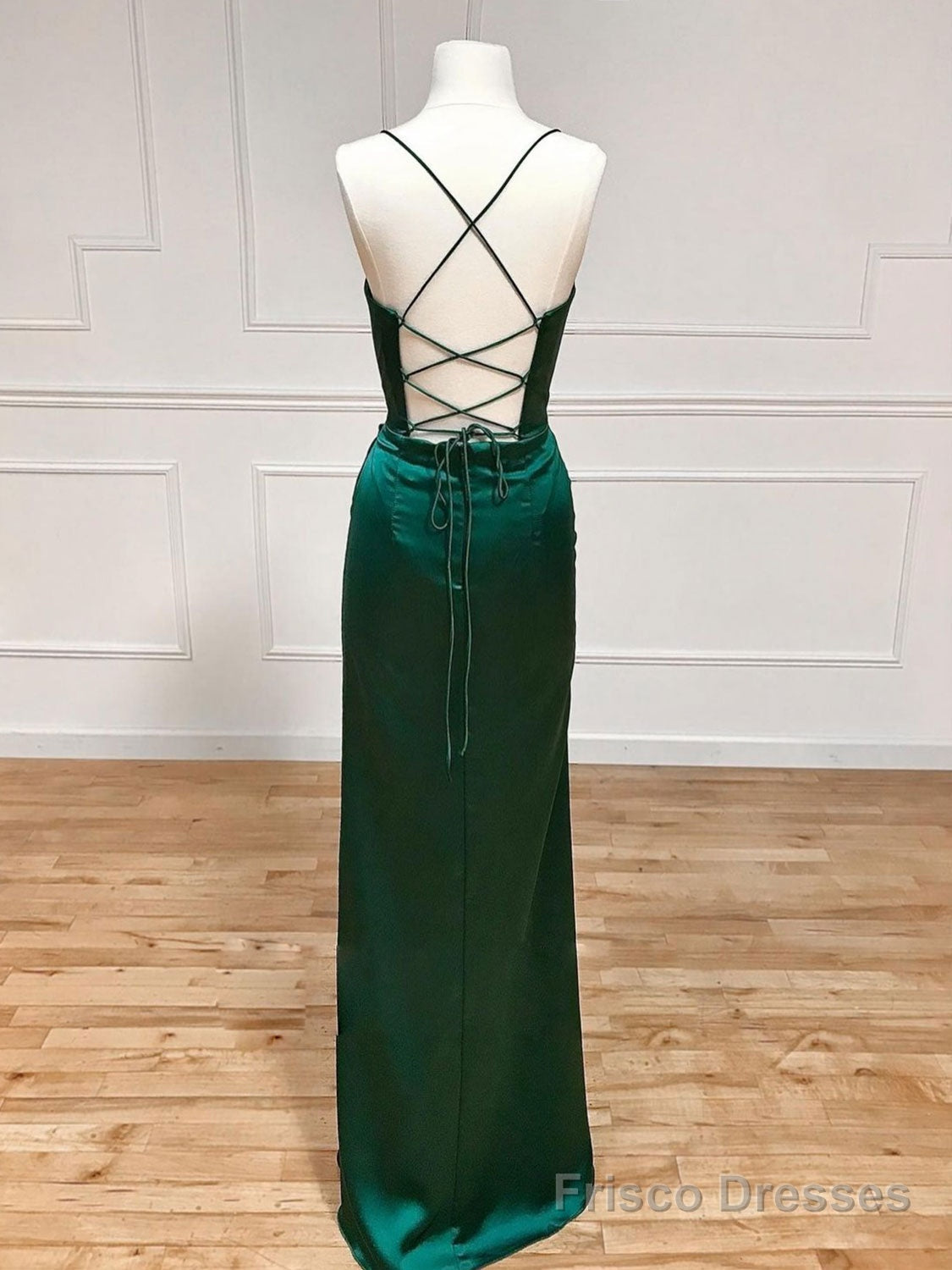 Green Sweetheart Neck Satin Long Prom Dress, Green Evening Dresses Secondary image
