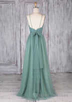 Green tulle lace long Formal Prom Dresses green lace evening Dresses