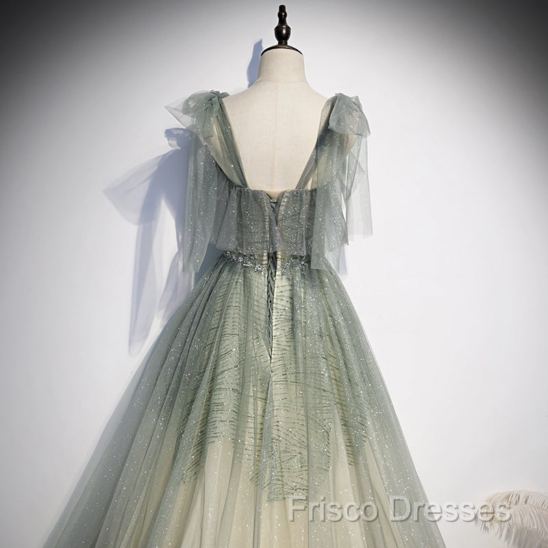 Green Tulle Long Formal Prom Dress Formal Dress Formal Dress