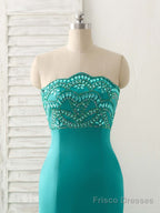 Green Tulle Mermaid Long Prom Dress Green Evening Dress