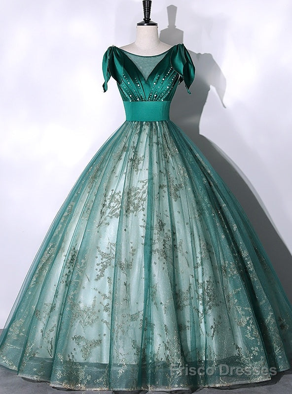 Green Tulle Seuqins Beading Quinceanera Dress Main image