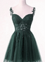Green Tulle Short Party Dress Homecoming Dress, Green Tulle With Lace Prom Dress