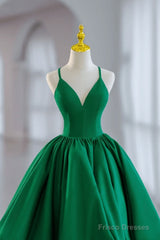 Green V-Neckline Straps Short Party Dress, Green Knee Length Homecoming Dress