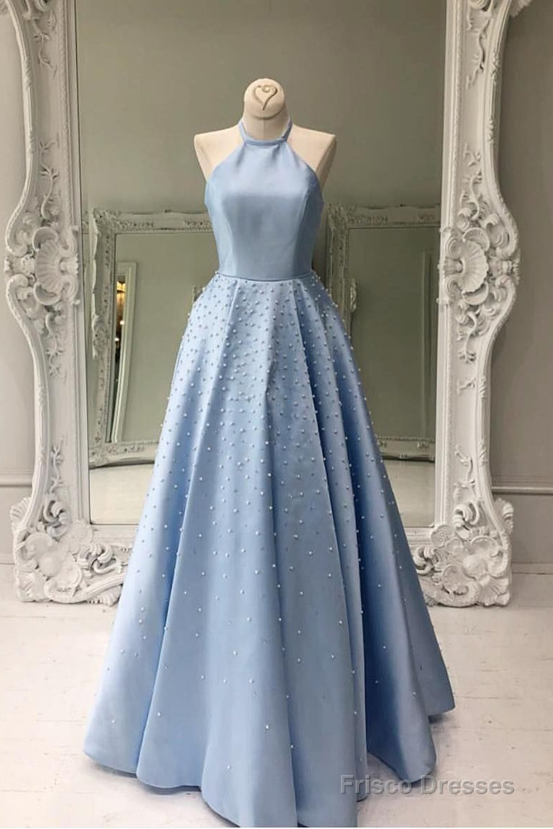 Halter High Neck Floor-Length Beading Prom/Evening Dresses Main image