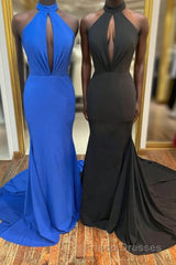 Halter Keyhole Mermaid Long Formal Prom Gown