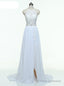 Halter Lace Top Sexy Backless Beach Cheap Beading Waist Split Evening Gown Long Dresses