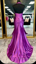 Halter Mermaid Long Formal Prom Dress With Open Back